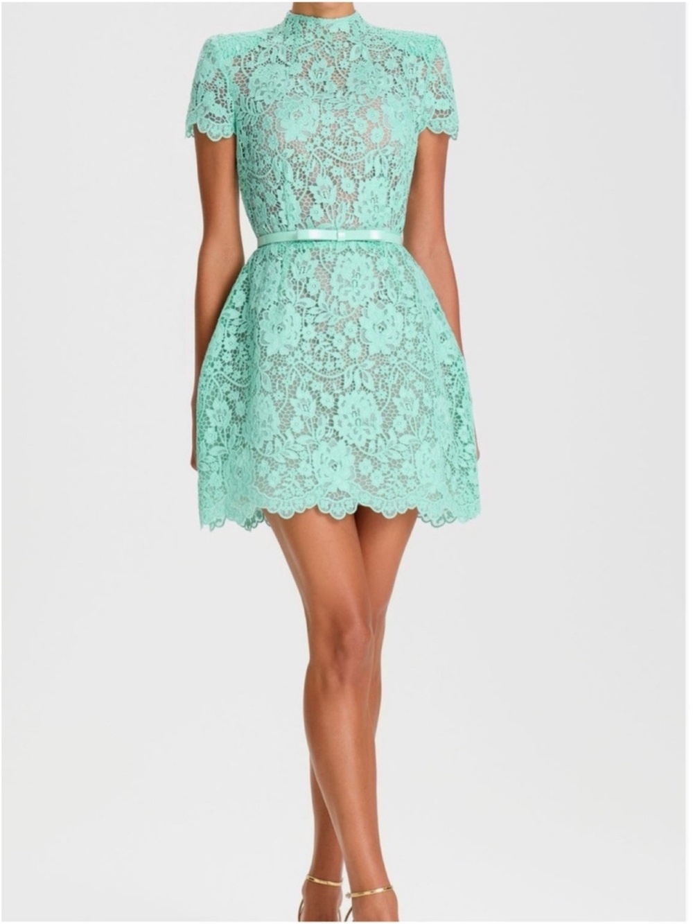 ✨NWT✨Nadine Merabi Milly Lace Mini Dress in Mint Green